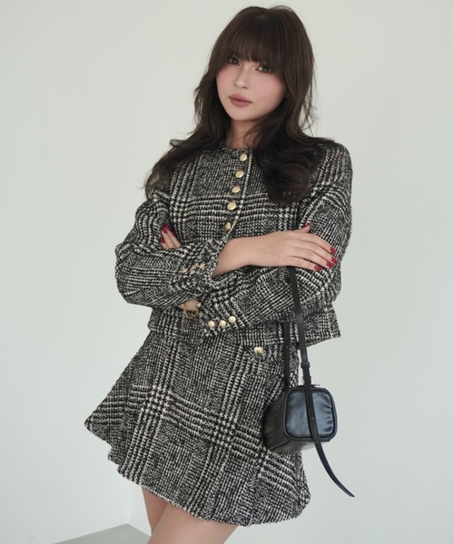 eimy istoire ツイードタックミニスカート 新品 ツイードタックミニスカート