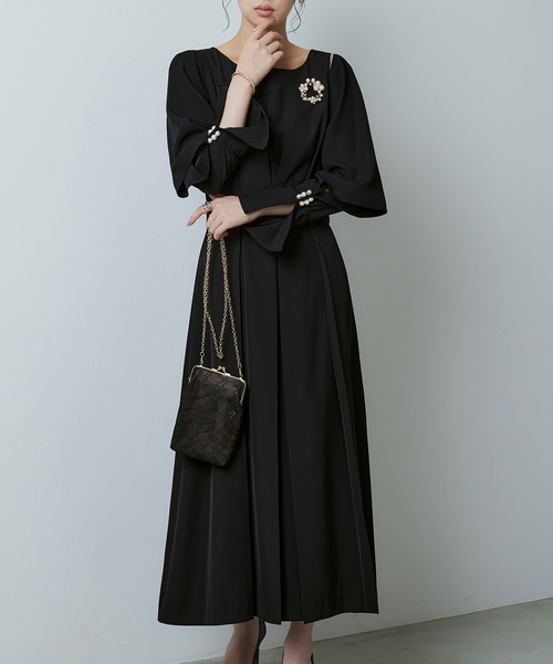 「RUIRUE BOUTIQUE」 長袖ワンピース LL グリーン レディース_画像3