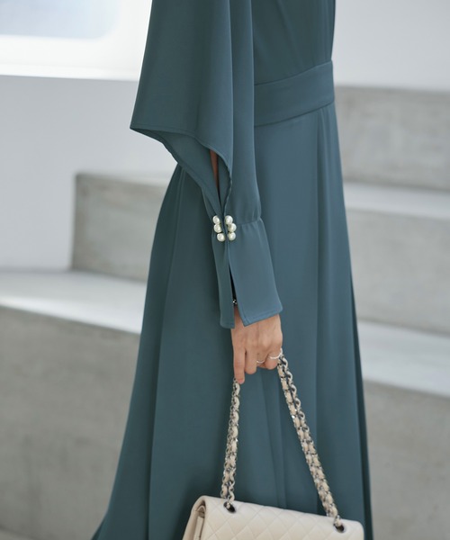 「RUIRUE BOUTIQUE」 長袖ワンピース LL グリーン レディース_画像8