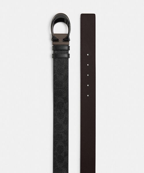 【新品】COACH コーチ リバーシブルベルト シグネチャーバックル ブラウン COACH（コーチ） ベルト シグネチャー バックル カット トゥ サイズ