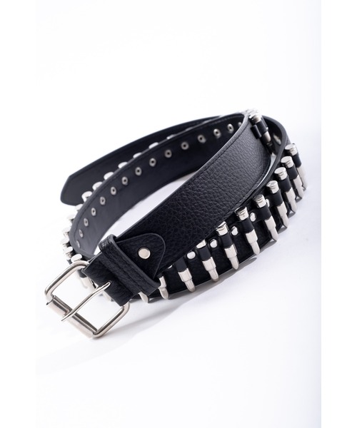 ankoROCK ベルト ONE SIZE ブラック×シルバー メンズ : ZOZOTOWN Yahoo