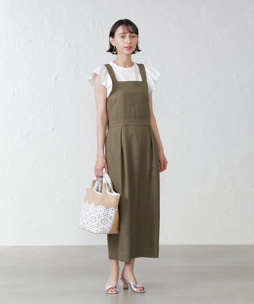 「EPOCA THE SHOP」 サロペットスカート 36 グリーン系その他7 レディース_画像6