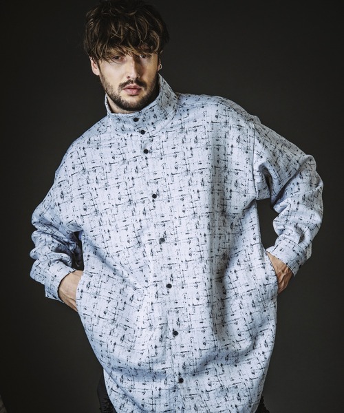 イザイア　イタリー製　チェックシャツ NO ID.（ノーアイディー） シャツ 「NO ID.」High Collar Long Check