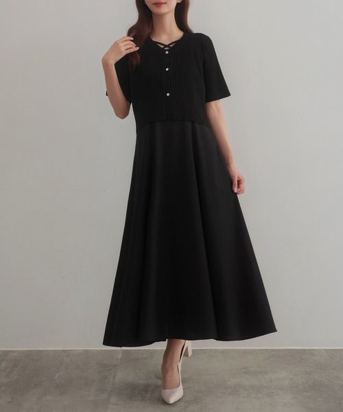 「CENEA」 コンビワンピース X-LARGE グレイッシュベージュ レディース_画像3