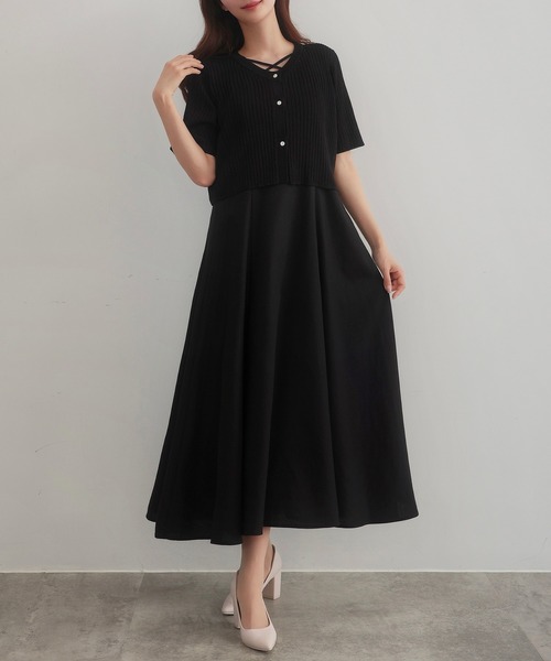 「CENEA」 コンビワンピース X-LARGE グレイッシュベージュ レディース_画像5