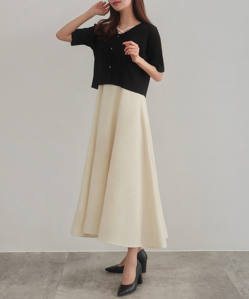 「CENEA」 コンビワンピース X-LARGE グレイッシュベージュ レディース_画像7