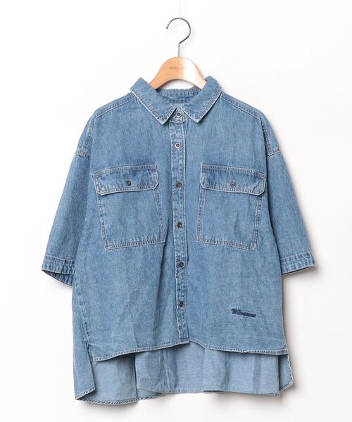 GLOBAL WORK（グローバルワーク） 半袖シャツ LARGE サックスブルー