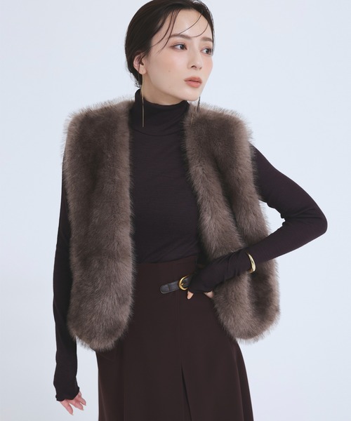 【新品】anuans ノースリーブ ベスト タグなし フリーサイズ anuans（アニュアンス） ベスト FREE ブラウン レディース : ZOZOTOWN