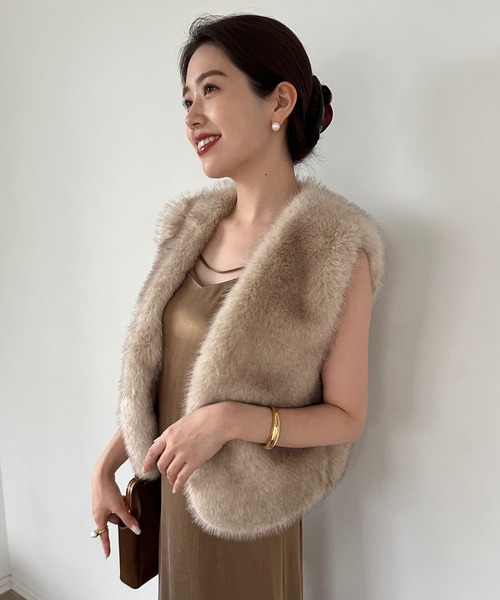 anuans（アニュアンス） ベスト FREE ブラウン レディース : ZOZOTOWN