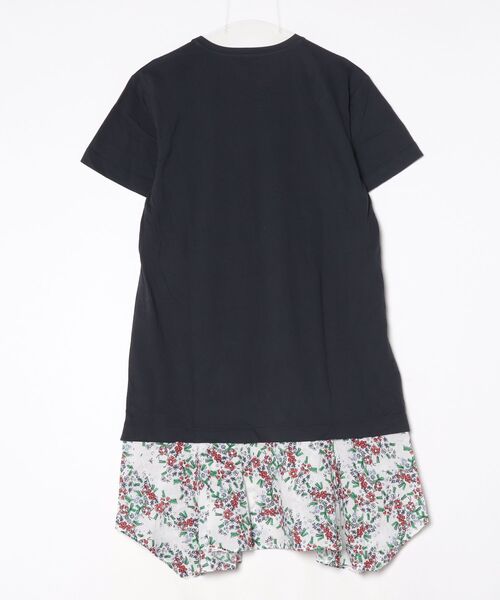 「JIL SANDER NAVY」 花柄半袖ワンピース M ネイビー レディース_画像2
