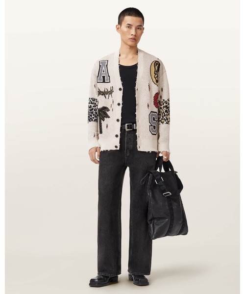 カーディガン FOXX JACQUARD OVERSIZED CARDIGAN| FOXX ジャカード オーバーサイズ カーディガン メンズの画像