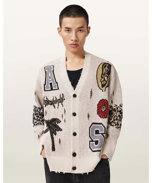 カーディガン FOXX JACQUARD OVERSIZED CARDIGAN| FOXX ジャカード オーバーサイズ カーディガン メンズの画像
