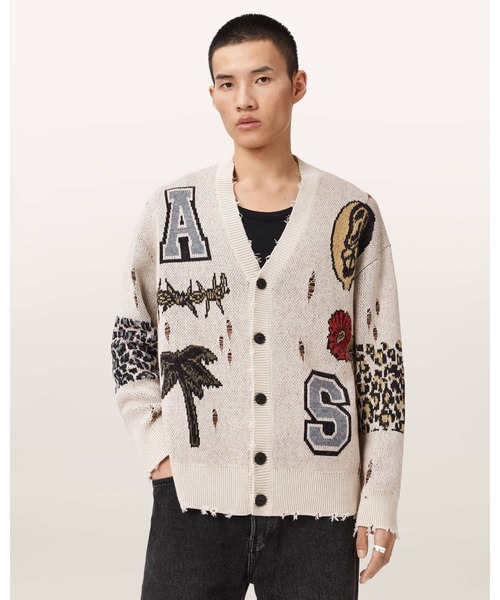 カーディガン FOXX JACQUARD OVERSIZED CARDIGAN| FOXX ジャカード オーバーサイズ カーディガン メンズの画像