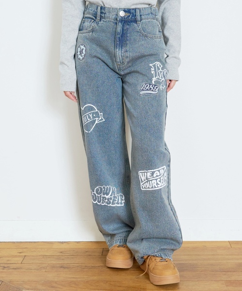 LOVETOXIC パンツ 「LTXC」ワッペンデザインデニムパンツ キッズ 子供