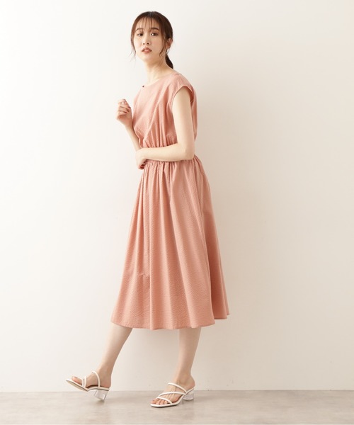 「NATURAL BEAUTY BASIC」 半袖ワンピース SMALL ネイビー レディース_画像2