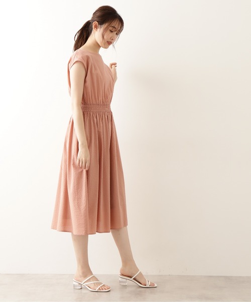 「NATURAL BEAUTY BASIC」 半袖ワンピース SMALL ネイビー レディース_画像8