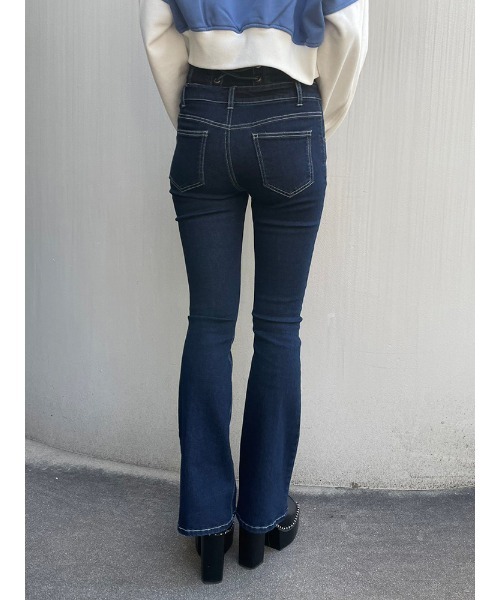 「ENVYM」 ブーツカットデニムパンツ X-SMALL ブルー レディース_画像5
