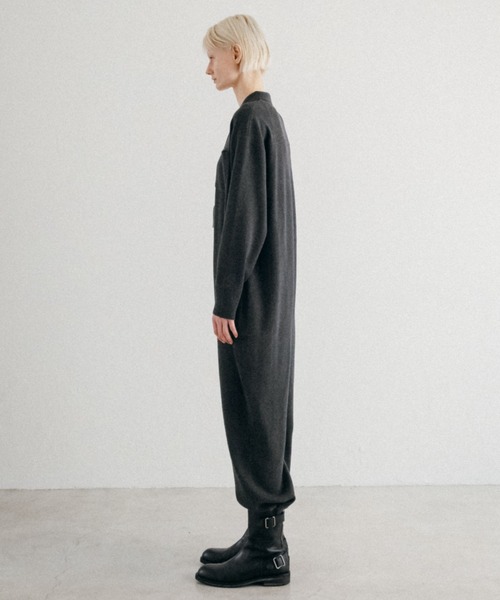 美品✨ ジャンプスーツ ニット オールインワン ブラック CREDONA（クレドナ） オールインワン KNIT JUMP SUIT/ニットジャンプ