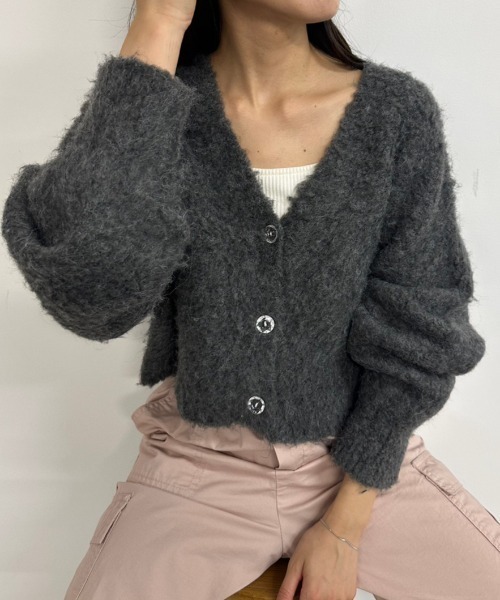 「OLIVE des OLIVE」 ニットカーディガン FREE ラベンダー レディース_画像4