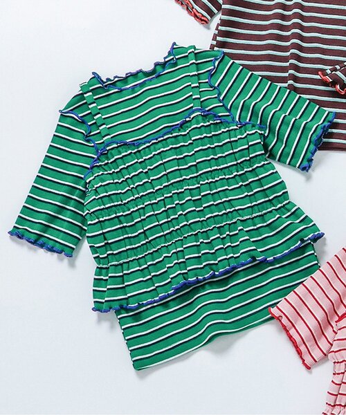 apres les cours（アプレレクール） tシャツ マルチボーダーTシャツ