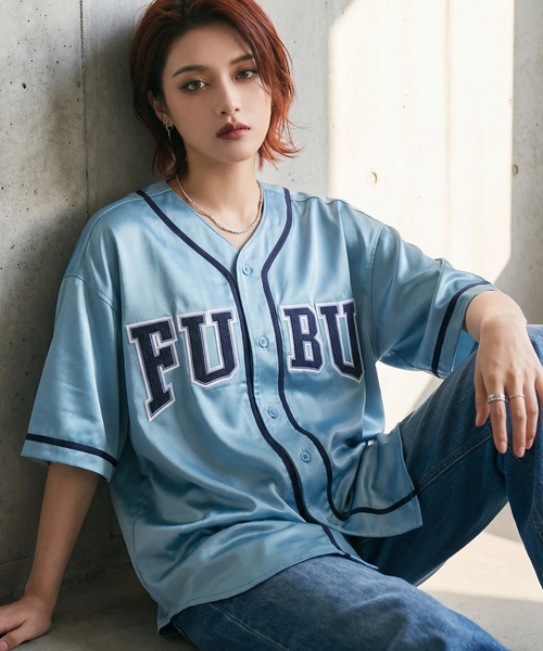 FUBU（フブ） シャツ 半袖 「FUBU/フブ」SATIN BASEBALL SHIRTS/サテン