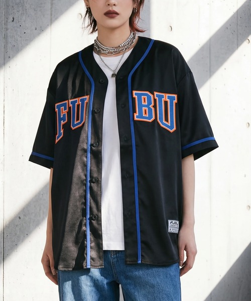 FUBU（フブ） シャツ 半袖 「FUBU/フブ」SATIN BASEBALL SHIRTS/サテン