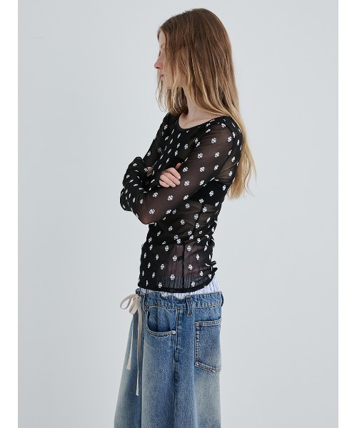 「SORIN」 長袖カットソー 38 ベージュ レディース_画像4