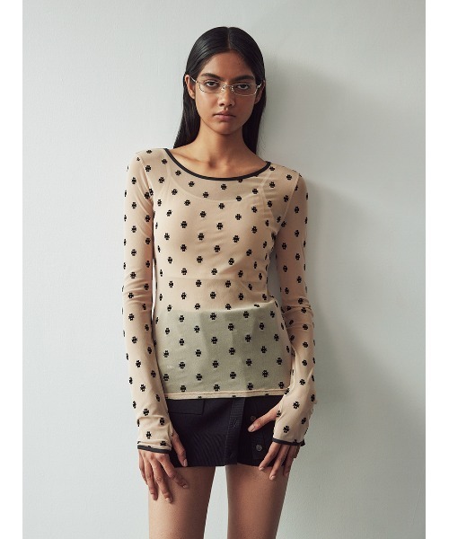 「SORIN」 長袖カットソー 38 ベージュ レディース_画像6