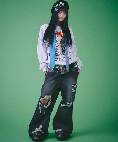「GALFY」 長袖Tシャツ L スミクロ メンズ_画像5