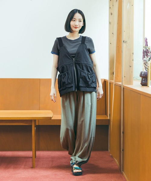 ベスト ジレ ドロストサスペンダーベスト レディースの画像