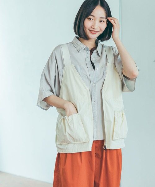 ベスト ジレ ドロストサスペンダーベスト レディースの画像
