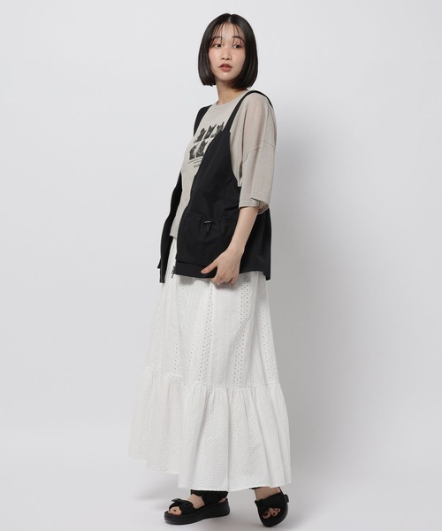ベスト ジレ ドロストサスペンダーベスト レディースの画像