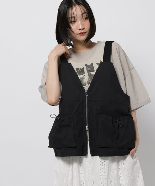 ベスト ジレ ドロストサスペンダーベスト レディースの画像