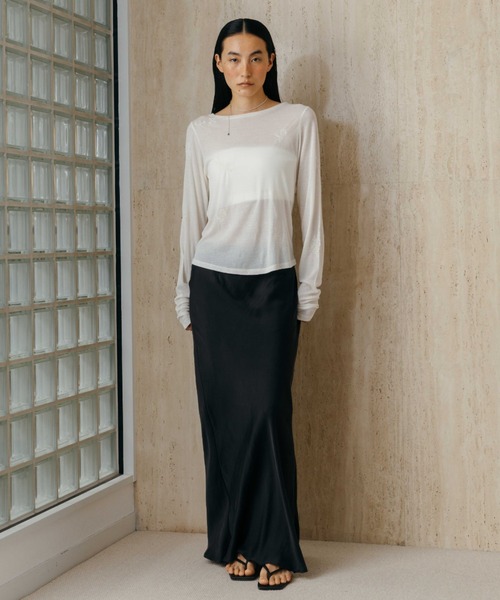CREDONA EMBROIDERY SHEER TOPS CREDONA（クレドナ） tシャツ