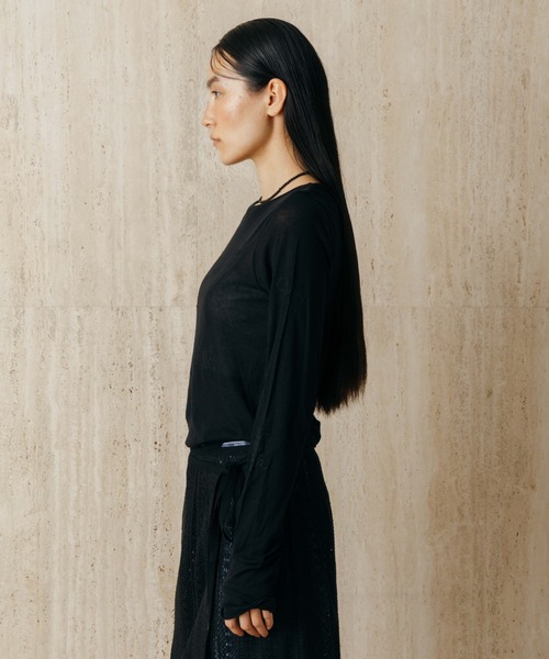 CREDONA（クレドナ） tシャツ EMBROIDERY SHEER TOPS/エンブロイダリー