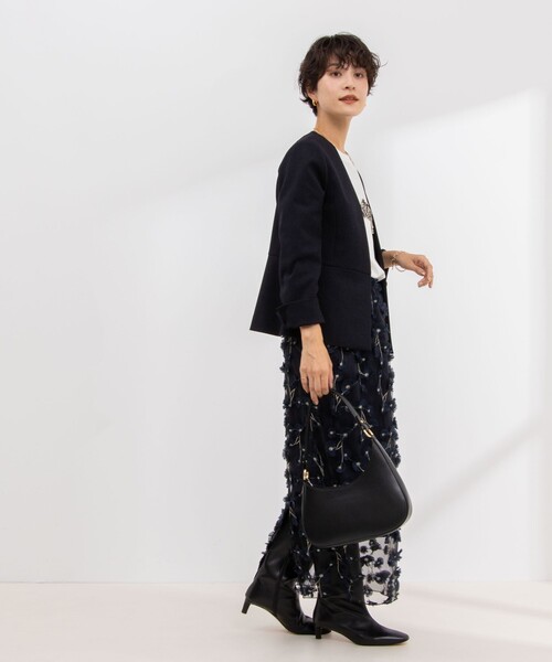 「NOLLEY'S」 ノーカラージャケット 36 オフホワイト レディース_画像4