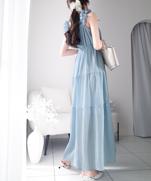 「mily bilet」 キャミソールワンピース X-LARGE ブルー レディース_画像8