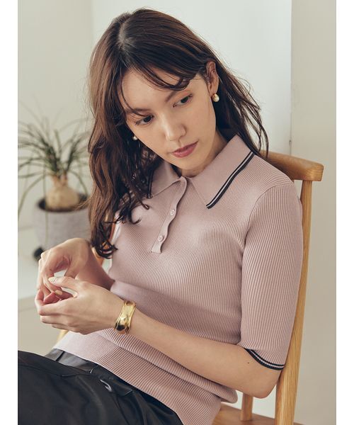 Mila Owen（ミラオーウェン） 半袖ニット 0 ライトブルー レディース