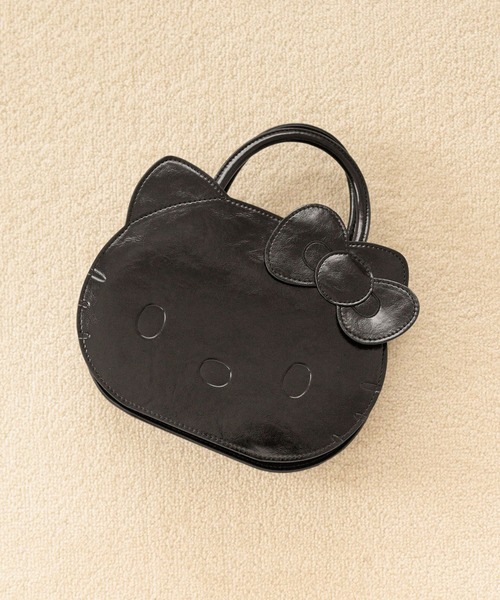 サンリオ ハローキティ ボストンBAG　ローリーズファーム ブラック LOWRYS FARM（ローリーズファーム） ハンドバッグ 「HELLO KITTY」DOT