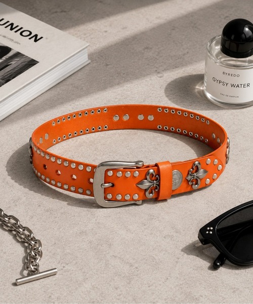 VIBGYOR ベルト 「Bls」「ZA」「Bling Leads」本革スタッズベルト(BL