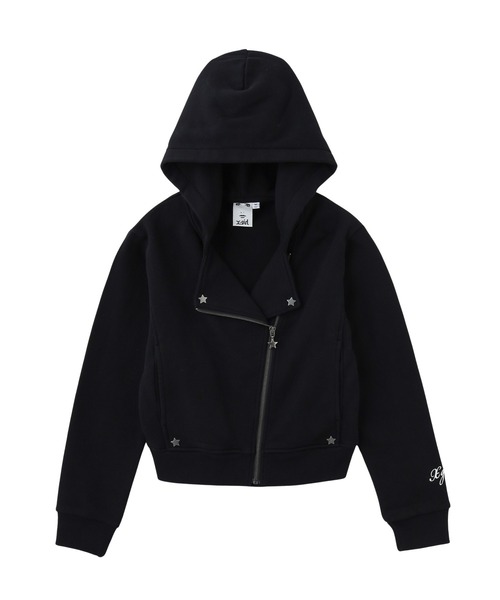 Xgirl ZIP UP SWEAT HOODIE パーカー ブラック X-girl（エックスガール） パーカー DOUBLE COLLAR ZIP UP SWEAT