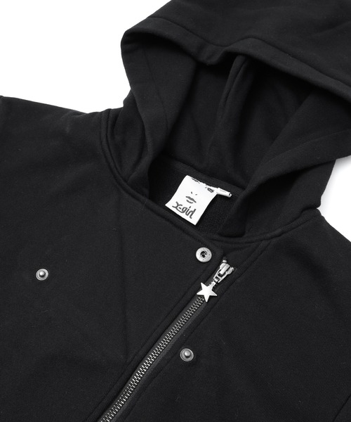 X-girl（エックスガール） パーカー DOUBLE COLLAR ZIP UP SWEAT