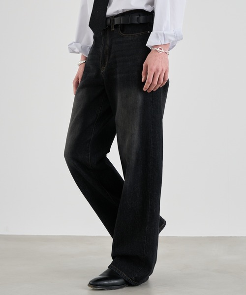 「SINSS」 デニムパンツ LARGE インディゴブルー メンズ_画像5