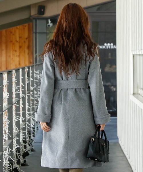 ElegChic コート チェスターコート ダブルチェスターコート リボン