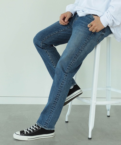 パンツ デニム ジーンズ RED CARD × BEAMS / 別注 Rhythm Z 購入アウトレット ストレッチデニムパンツ テーパード リズム 別注 レッドカード×ビームス デニム/ジーンズ