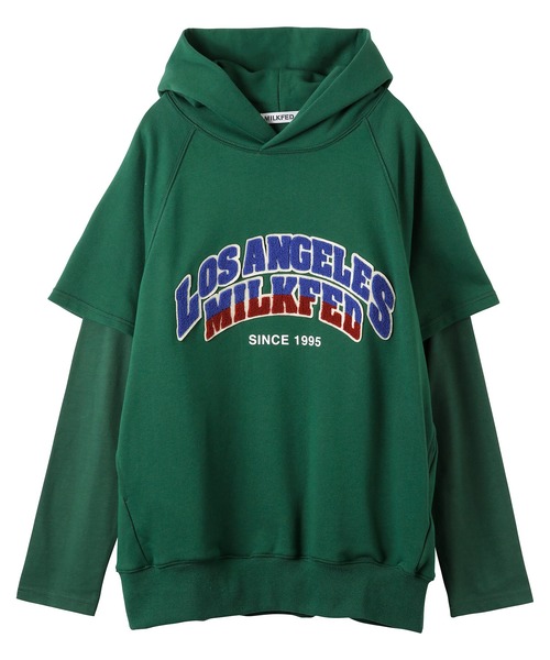 パーカー CHENILLE LOGO LAYERED SWEAT HOODIE レディース