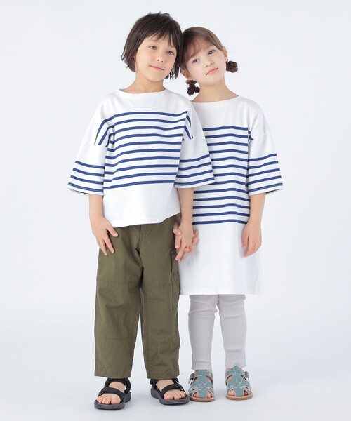 SHIPS ワンピース KIDS:100〜155cm / パネル ボーダー キッズ