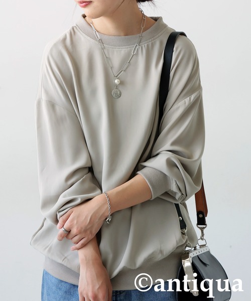 antiqua（アンティカ） antiqua tシャツ リブ切り替えシアートップス