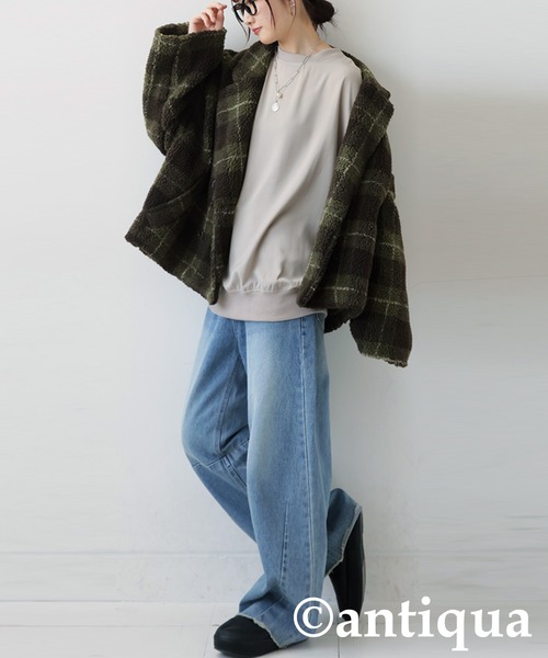 antiqua（アンティカ） antiqua tシャツ リブ切り替えシアートップス
