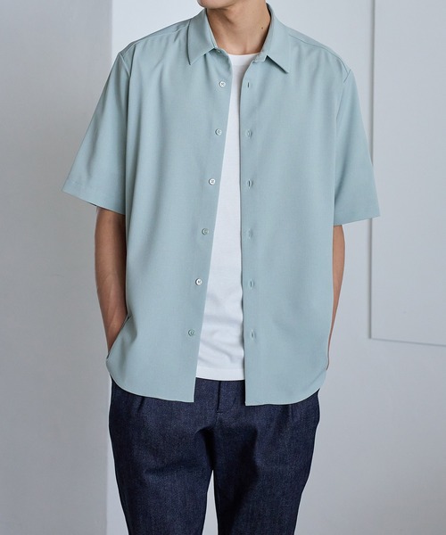 UNITED TOKYO メンズ　半袖ニットシャツ　サイズS UNITED TOKYO シャツ SMALL MESH レギュラーシャツ (半袖